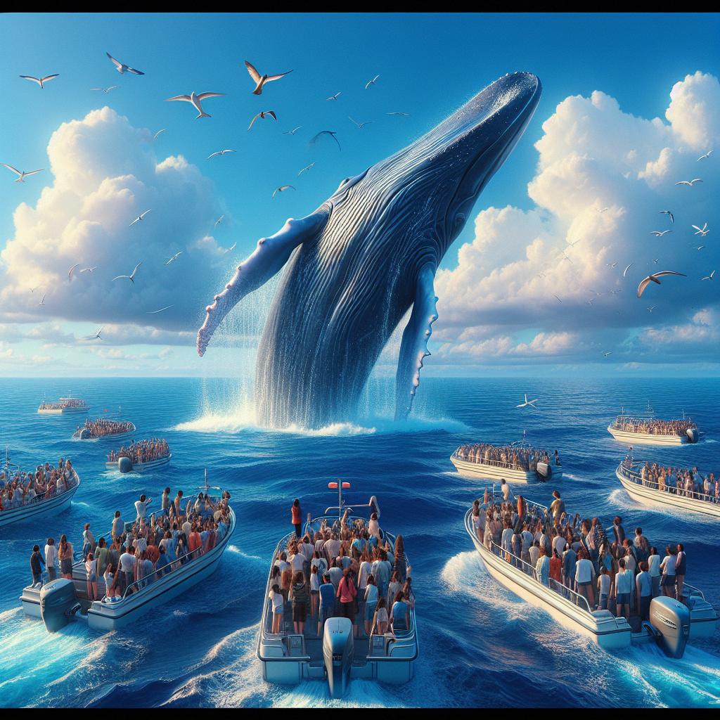 Whale watching adventure concept.