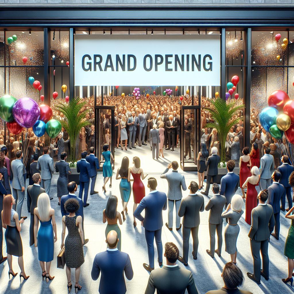 Store opening celebration scene
