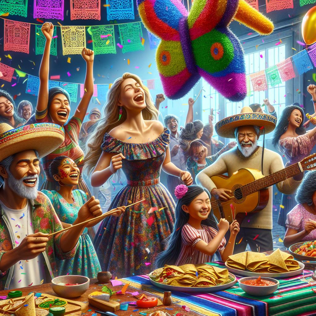 Colorful family fiesta celebration.