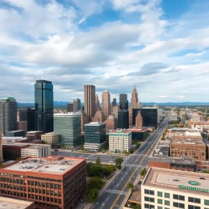 Aerial view of Vine Street in Chattanooga, Tennessee