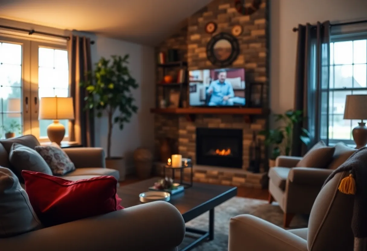 Cozy living room with energy efficiency tips