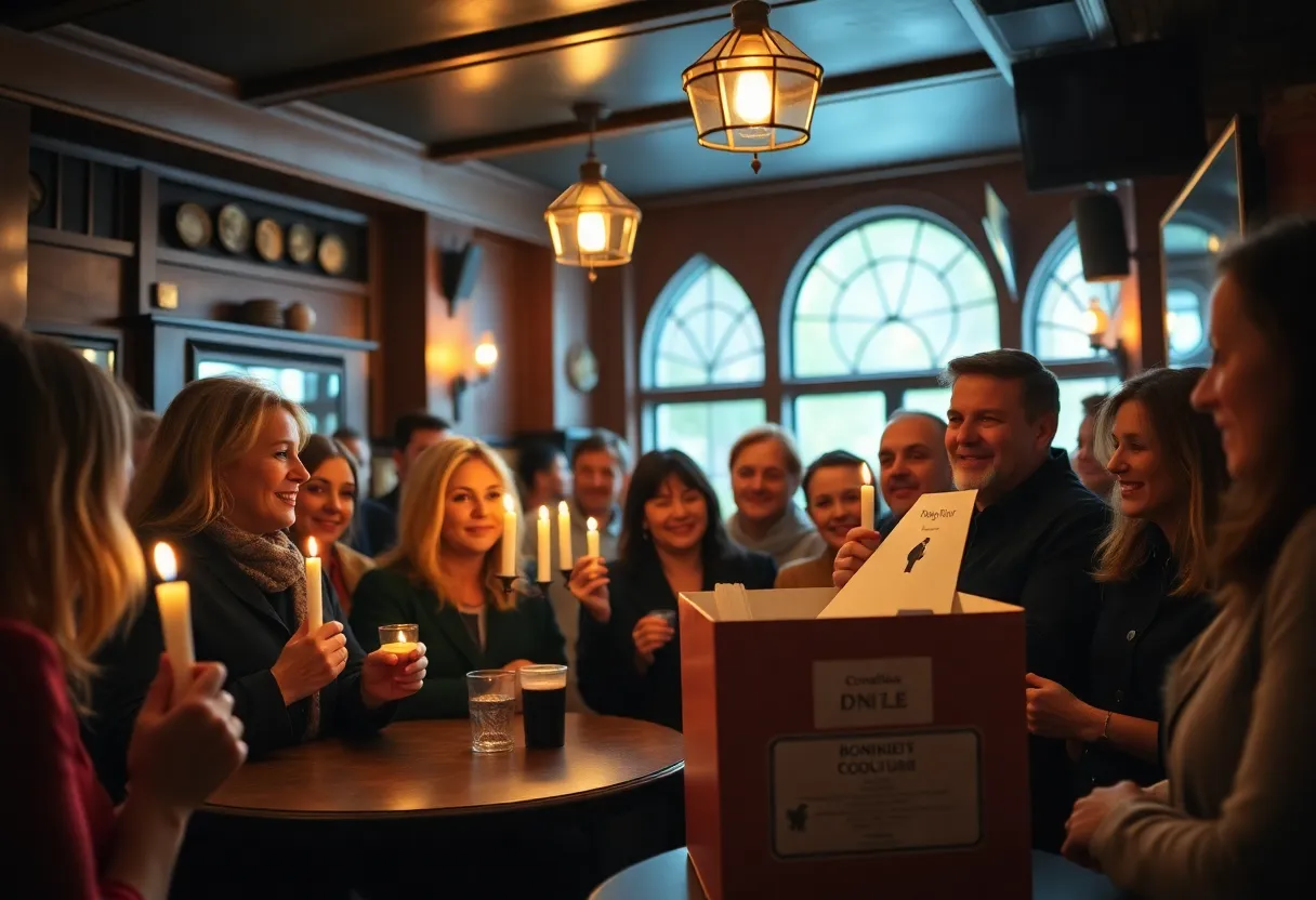 Community members gather at North River Pub for charity fundraiser.