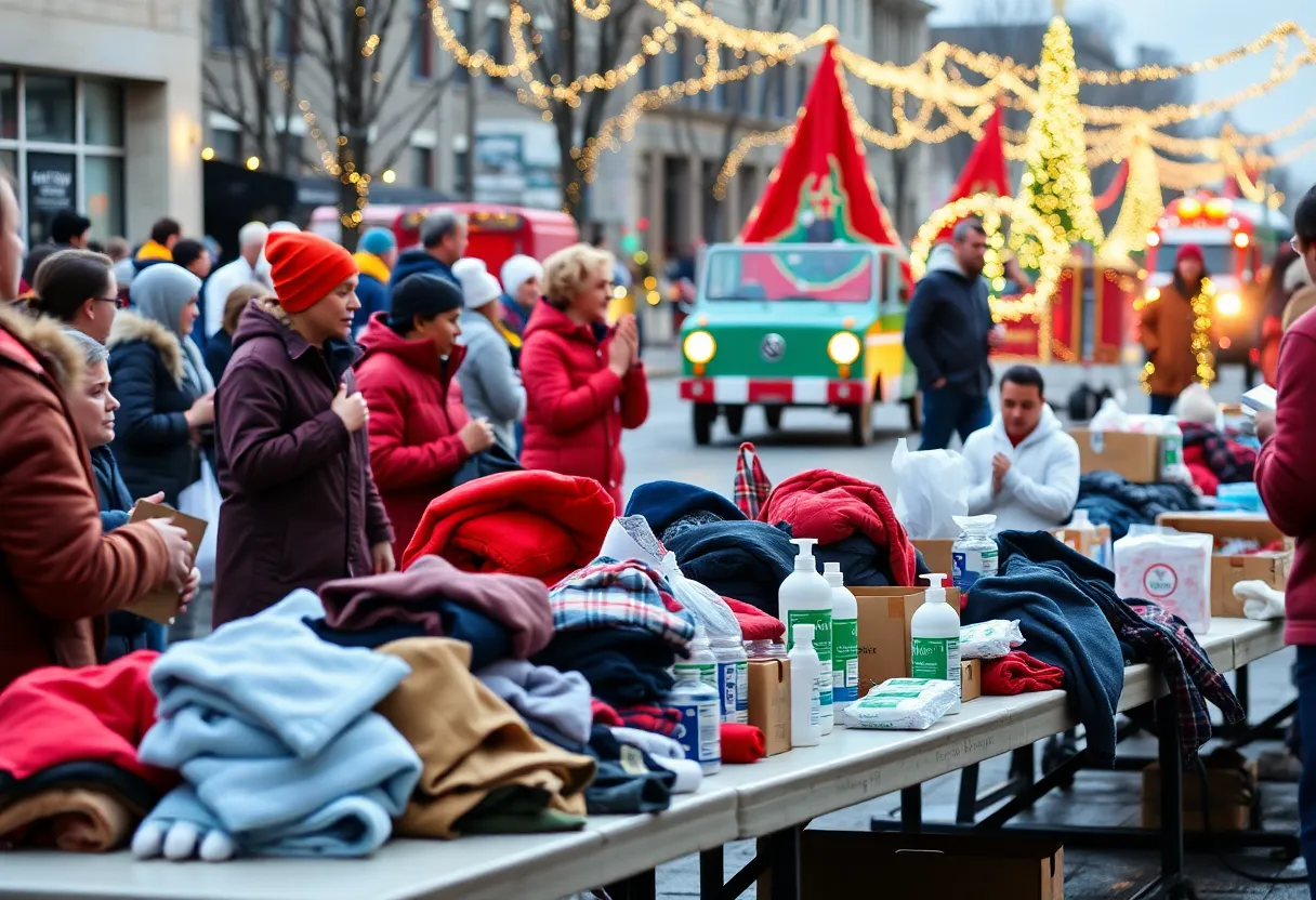 Community gathering at the Miracle on 11th Street event in Chattanooga