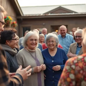Community members gather in remembrance and tribute.