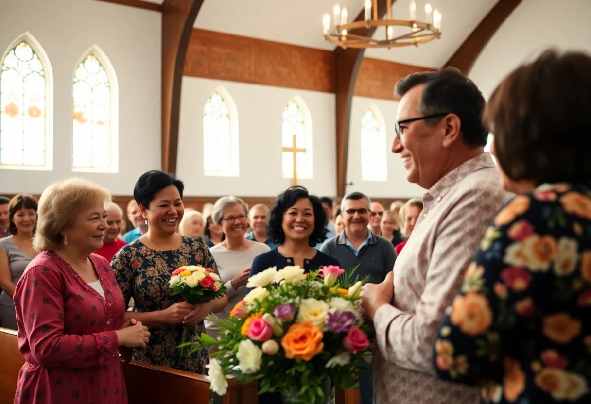 Community members gathering to honor Deborah McLachlan