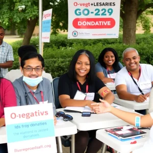 Community members donating blood at a Chattanooga health event.