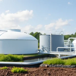 Wastewater treatment facility managing sewage in Hamilton County