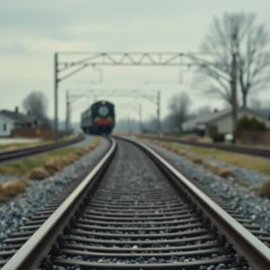 Train tracks in Bristol, Pennsylvania