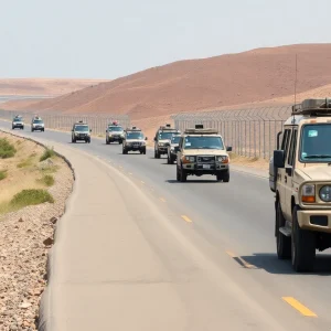 Military patrol along the US-Mexico border