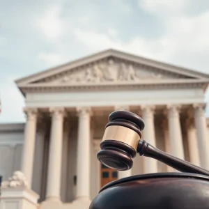 A courthouse representing a ruling on press freedom