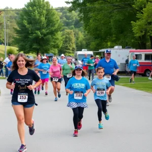 Community members participating in the Chattanooga tracheostomy race