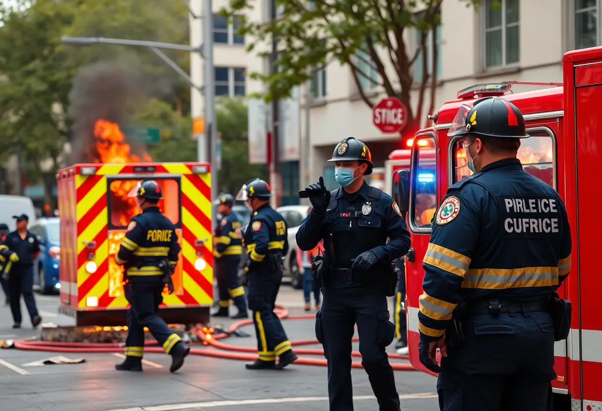 Firefighters responding to an arson incident in Chattanooga