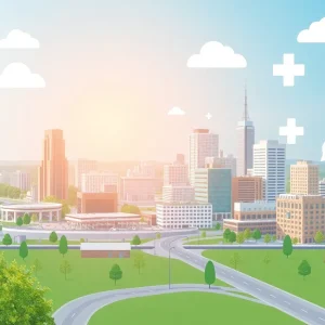 Cityscape of Hamilton County showcasing community infrastructure and healthcare resources.