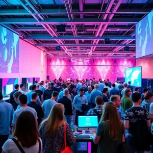 Attendees networking at the Scenic City Summit tech conference