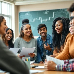 College students involved in a financial literacy workshop
