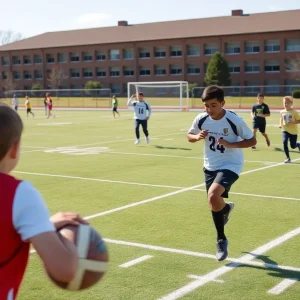 Baylor School students training on the football field