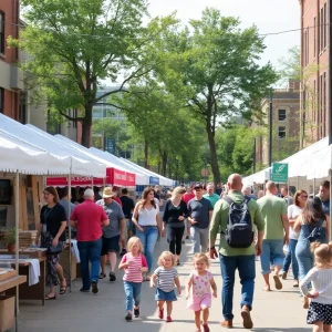 People enjoying local markets and arts in Chattanooga