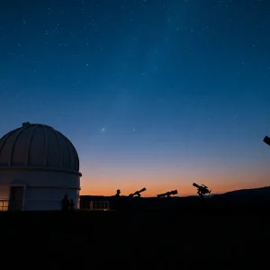 People stargazing at the Clarence T. Jones Observatory