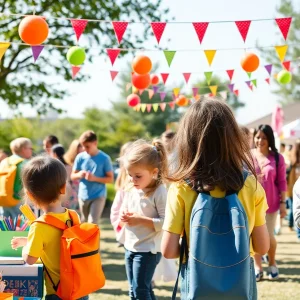Families participating in back-to-school activities in Chattanooga