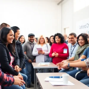 Community members participating in a blood drive to support Keegan Bradley