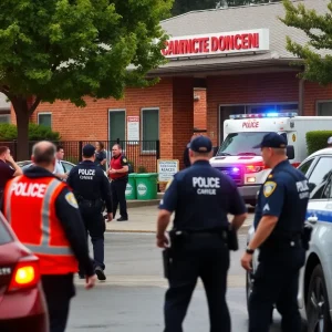 Emergency responders outside a daycare after a stabbing incident