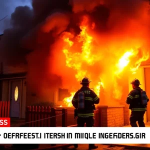 Firefighters extinguishing a kitchen fire in Chattanooga