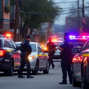 Law enforcement officers conducting an operation in a Chattanooga neighborhood