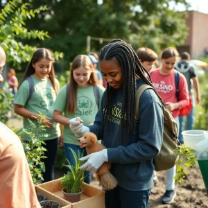 Students volunteering in Chattanooga community projects