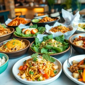 A variety of innovative vegan dishes displayed at the Chattanooga Vegan Chef Challenge.