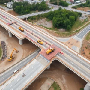 Construction site of the I-75 and I-24 interchange in Chattanooga