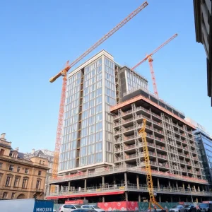 Construction site of Drury Plaza Hotel in Chattanooga.