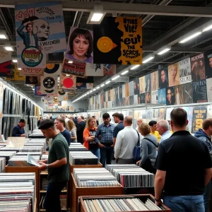 Vinyl records and music memorabilia on display at the Metro Chattanooga Record Show