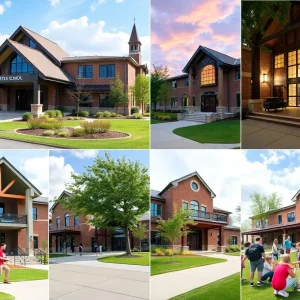 Collage of Nashville private schools with students and outdoor activities