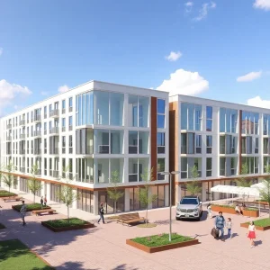 Conceptual design of the Oak Street Residence Hall at UTC