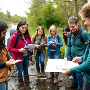 Teachers participating in outdoor environmental education session.