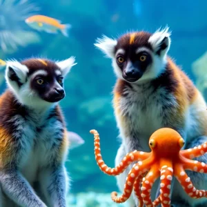 New animal residents at Tennessee Aquarium including lemurs and octopus.