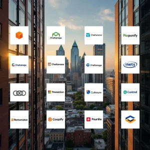 Logos of different construction accounting software brands.