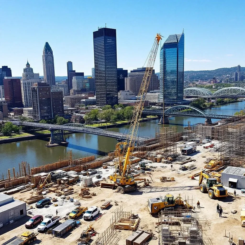 A construction site in Chattanooga featuring tools, representing construction software.