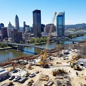 A construction site in Chattanooga featuring tools, representing construction software.