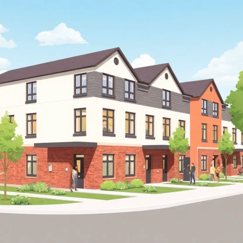 Conceptual illustration of affordable housing units for school employees