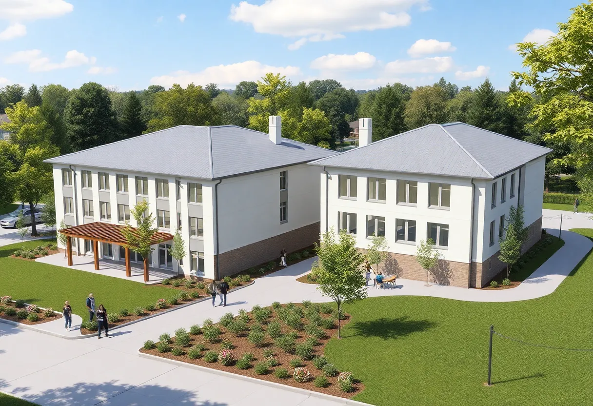 Rendering of the new dormitory complex at Baylor School