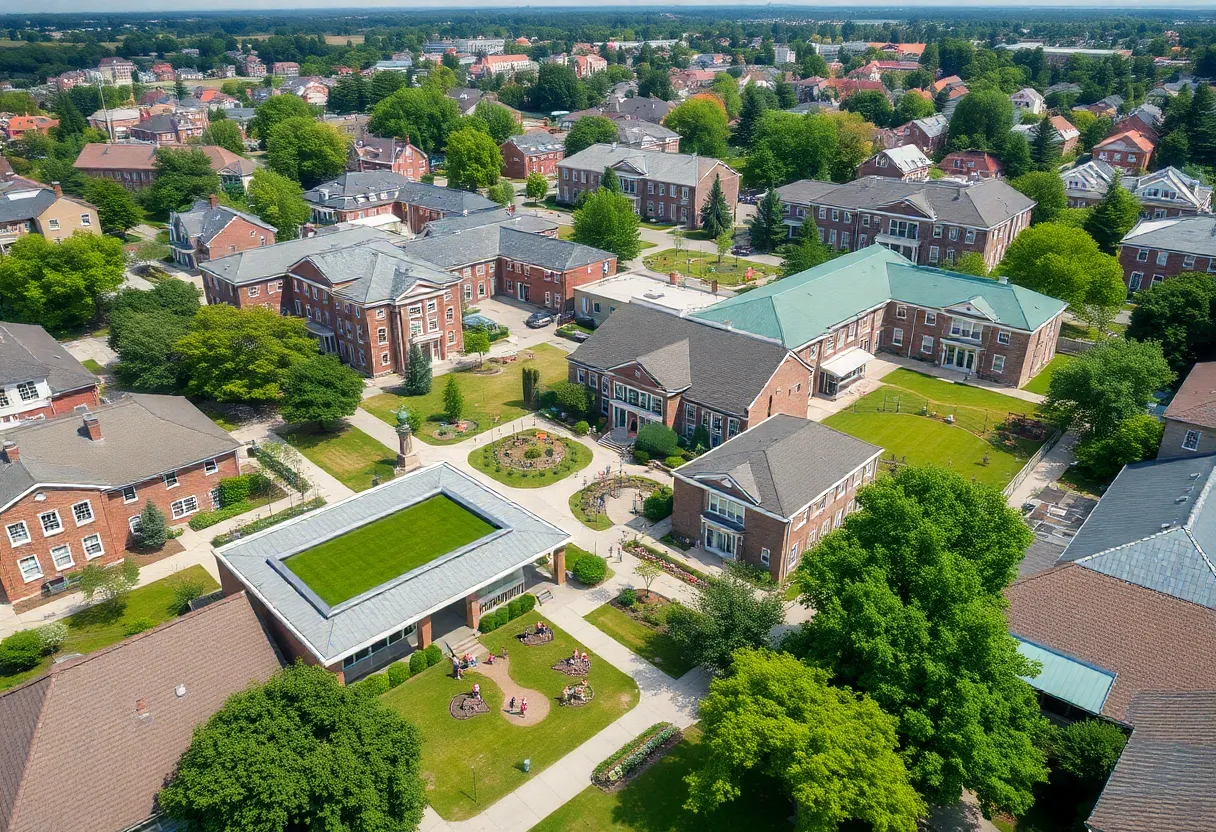 A collage of private K-12 school environments in Chattanooga, showing students engaged in various activities.