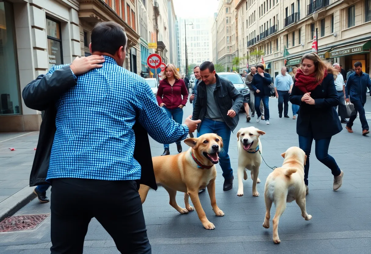 Chattanooga street incident with woman defending her dogs