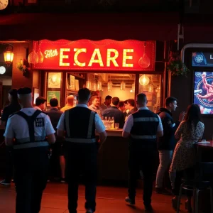 Security personnel at a busy Chattanooga bar