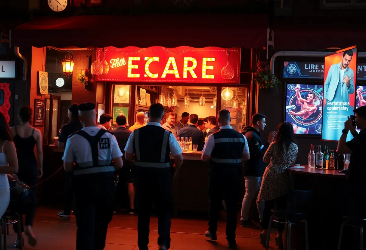 Security personnel at a busy Chattanooga bar