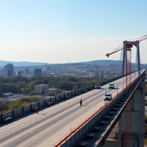 Construction site of the Wilcox Boulevard bridge replacement in Chattanooga