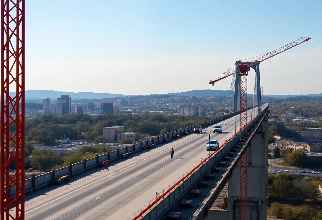 Construction site of the Wilcox Boulevard bridge replacement in Chattanooga