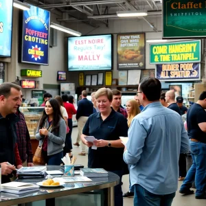 Chattanooga local businesses utilizing advertising strategies in a lively setting.