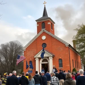 Firefighters responding to a church fire in Chattanooga