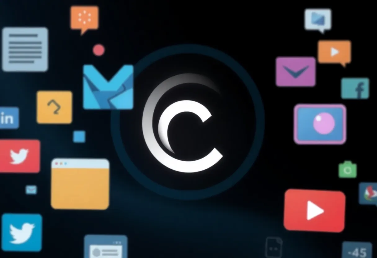 Symbol representing copyright protection for media content